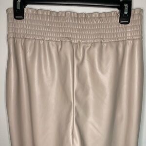 NWOT Joie Vegan Faux Leather Taupe Straight Leg Pants Size Small
